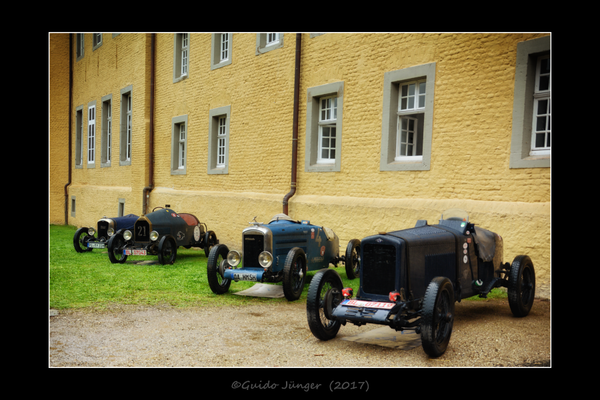 v.l.n.r.: Rally NCP (1931); Mathis P (1923); Amilcar CS Special (1924) & EHP Torpedo (1927)