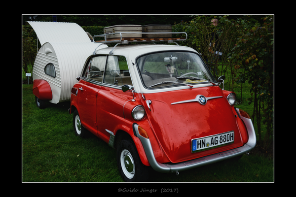 BMW 600 "große Isetta" (1958) mit ES Piccolo-Wohnanhänger