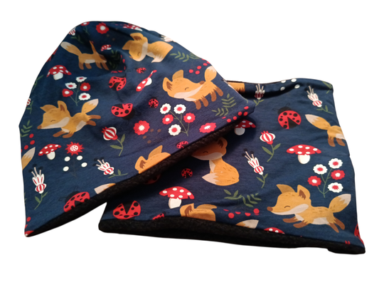 SaSch SelbstgefertigtesausSchwaben Selbstgefertigtes aus Schwaben Sarah Schäuble Handarbeit handmade selbstgemacht Beanie Mütze Loop Schlauchschal Schal Fleece Fuchs Füchse fox Waldtiere