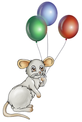 Maus mit Ballons