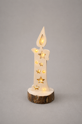Kerze "LED" ; € 45 ; 47cm ; INFO: Holz ist ein Naturprodukt, daher können Abweichungen vorkommen.