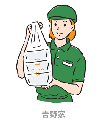 𠮷野家＿毎日80円引き定期券＿イラスト