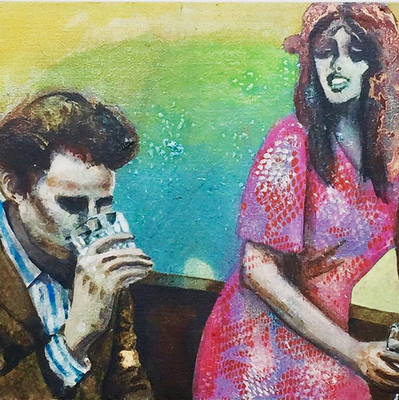 No title / acrylic on wood / size 20 cm x 18 cm / verkocht / Anja de Boer 2018
