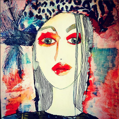 'Portrait' / mixed media on paper / sold / Anja de Boer 2015