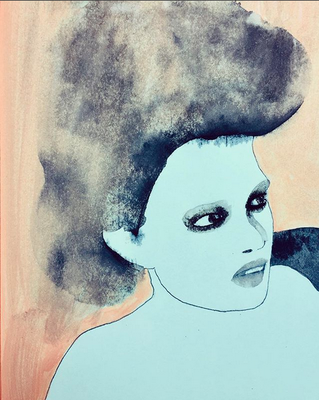 'Morning Glory' / mixed media on paper / size 29 cm x 20 cm / Anja de Boer  2027