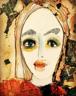 Portrait / mixed media on paper / sold / Anja de Boer 2015