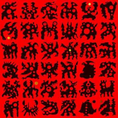 36SOULS -burning forest-　2017　Acrylic paint, spray on panel　72.7×72.7cm