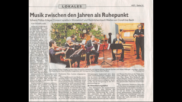 Konzert zwichsen den Jahren Dezember 2019 in Osterkirche Nürnberg