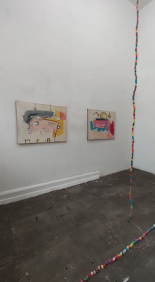 exhibition view: Kinderbilder 1–4, Playmais, ArToll Kunstlabor, Mai 2023