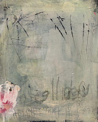 o.T. 40 x 50 cm, Mixed Media auf Siebdruckrahmen