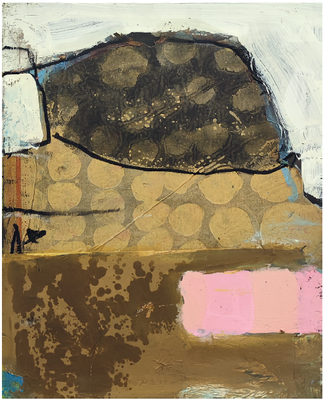 SCHÖKÖET (Herolds Tiere) 40 x 50 cm, Mixed Media auf Siebdruckrahmen