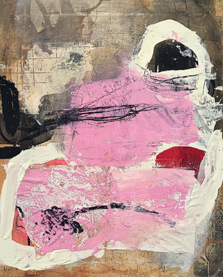 KORODIL (Herolds Tiere) 40 x 50 cm, Mixed Media auf Siebdruckrahmen