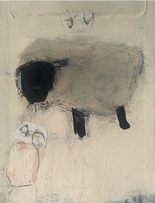 2 Schafe-Beobachter 2026, Siebdruckrahmen, 40 x 50 cm