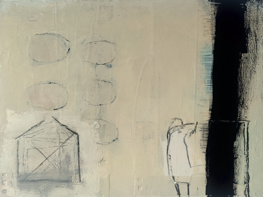 „einfach“ mal eine neue Tür aufmachen 2026, Holzkörper, 30 x 40 cm