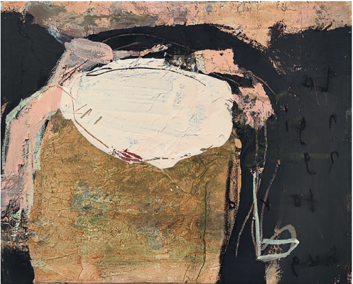 o.T. 40 x 50 cm, Mixed Media auf Siebdruckrahmen