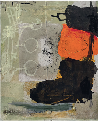 o.T. 40 x 50 cm, Mixed Media auf Siebdruckrahmen