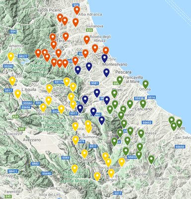 Stazioni analizzate divise per province