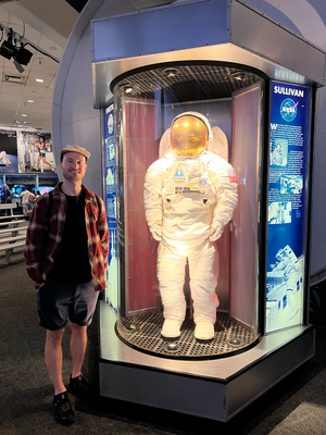 De ersti Astronaute Ahzug für igendwenn ih de 70er Jahr