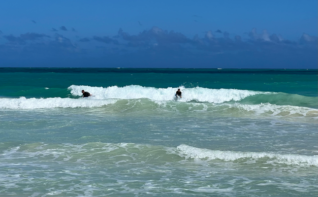 De Fäbe und de Jake am Body-boarde :)