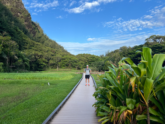 Start zum Kalalau Trail, de Napali Küste entlang. Müesse de ersti Shuttle neh am 6:20, sus hets keine me frei gha...