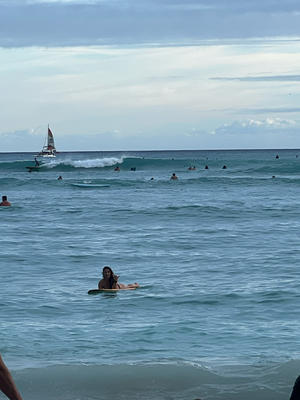 ufem Surfboard ligge, das cha si :P