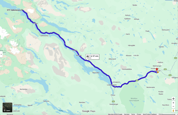 Busfahrt von Vakkotavare nach Gällivare