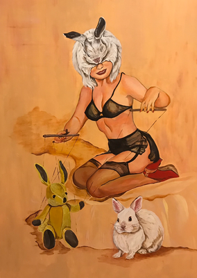 Pinup Bunny Girl/acrylic paint/72.8×51.5cm/2019