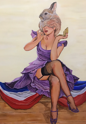 Pinup Bunny Girl/acrylic paint/72.8×51.5cm/2019