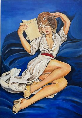 Pinup Bunny Girl/acrylic paint/72.8×51.5cm/2019