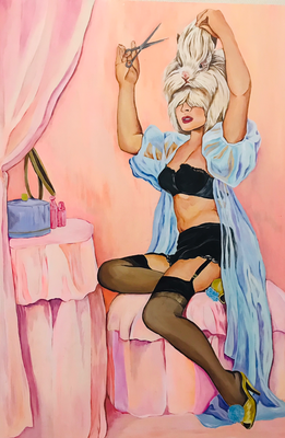 Pinup Bunny Girl/acrylic paint/72.8×51.5cm/2019