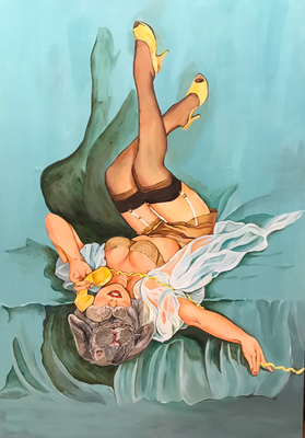 Pinup Bunny Girl/acrylic paint/72.8×51.5cm/2019