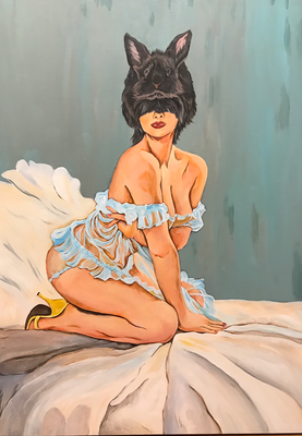 Pinup Bunny Girl/acrylic paint/72.8×51.5cm/2019
