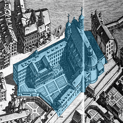 Der Rittersche Palast: Der Schumacher-Plan von 1792 zeigte die Bautätigkeit der Jesuiten. (Bild: Kanton Luzern)