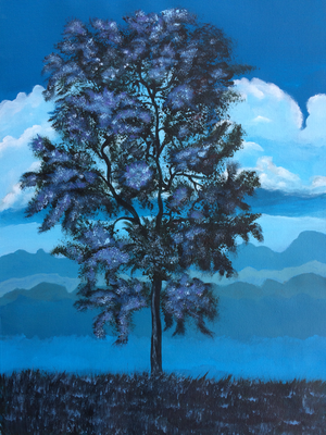 Standing over Blue Valley / Canvas Sheet 30x40cm