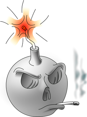 explosion - technologie - sciences et techniques - smiley émoticône émoji cartoon clipart illustration - artémotic