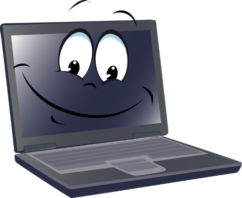 ordinateur - technologie - sciences et techniques - smiley émoticône émoji cartoon clipart illustration - artémotic