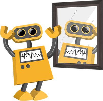 robot - technologie - sciences et techniques - smiley émoticône émoji cartoon clipart illustration - artémotic