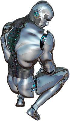 cyborg - technologie - sciences et techniques - smiley émoticône émoji cartoon clipart illustration - artémotic