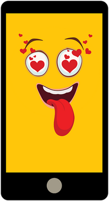 téléphone - technologie - sciences et techniques - smiley émoticône émoji cartoon clipart illustration - artémotic