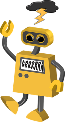 robot - technologie - sciences et techniques - smiley émoticône émoji cartoon clipart illustration - artémotic