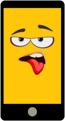 téléphone - technologie - sciences et techniques - smiley émoticône émoji cartoon clipart illustration - artémotic