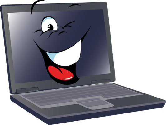 ordinateur - technologie - sciences et techniques - smiley émoticône émoji cartoon clipart illustration - artémotic