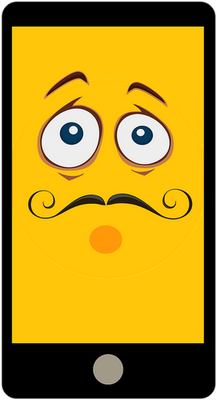 téléphone - technologie - sciences et techniques - smiley émoticône émoji cartoon clipart illustration - artémotic