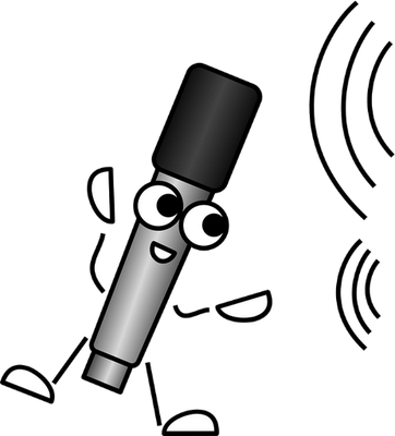 microphone - technologie - sciences et techniques - smiley émoticône émoji cartoon clipart illustration - artémotic