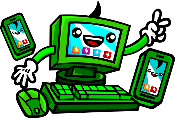 ordinateur - technologie - sciences et techniques - smiley émoticône émoji cartoon clipart illustration - artémotic
