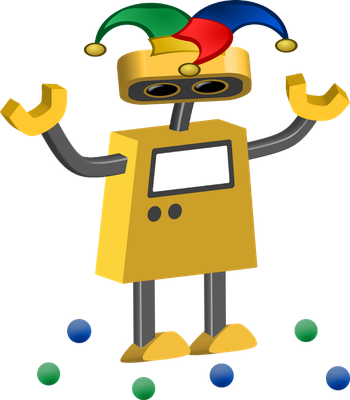 robot - technologie - sciences et techniques - smiley émoticône émoji cartoon clipart illustration - artémotic