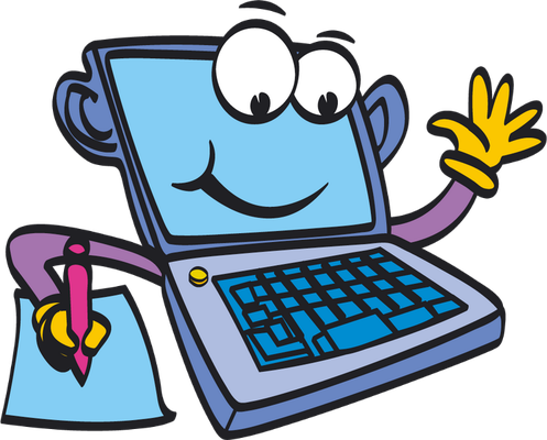 ordinateur - technologie - sciences et techniques - smiley émoticône émoji cartoon clipart illustration - artémotic