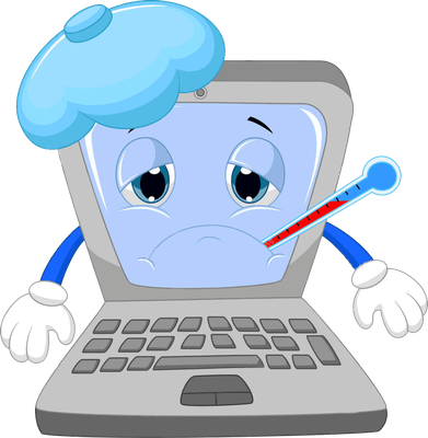 ordinateur - technologie - sciences et techniques - smiley émoticône émoji cartoon clipart illustration - artémotic