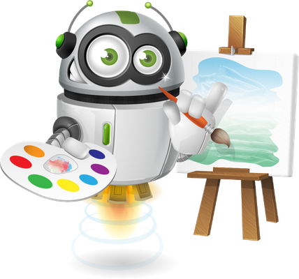 robot - technologie - sciences et techniques - smiley émoticône émoji cartoon clipart illustration - artémotic