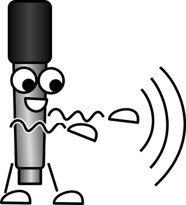 microphone - technologie - sciences et techniques - smiley émoticône émoji cartoon clipart illustration - artémotic
